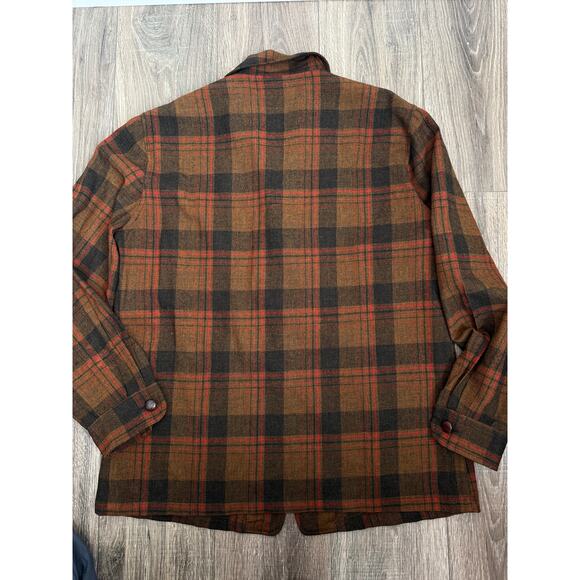 VTG Pendleton Plaid Mens Large Blazer Chore Coat Jacket Southwest 3 Button - Picture 9 of 11